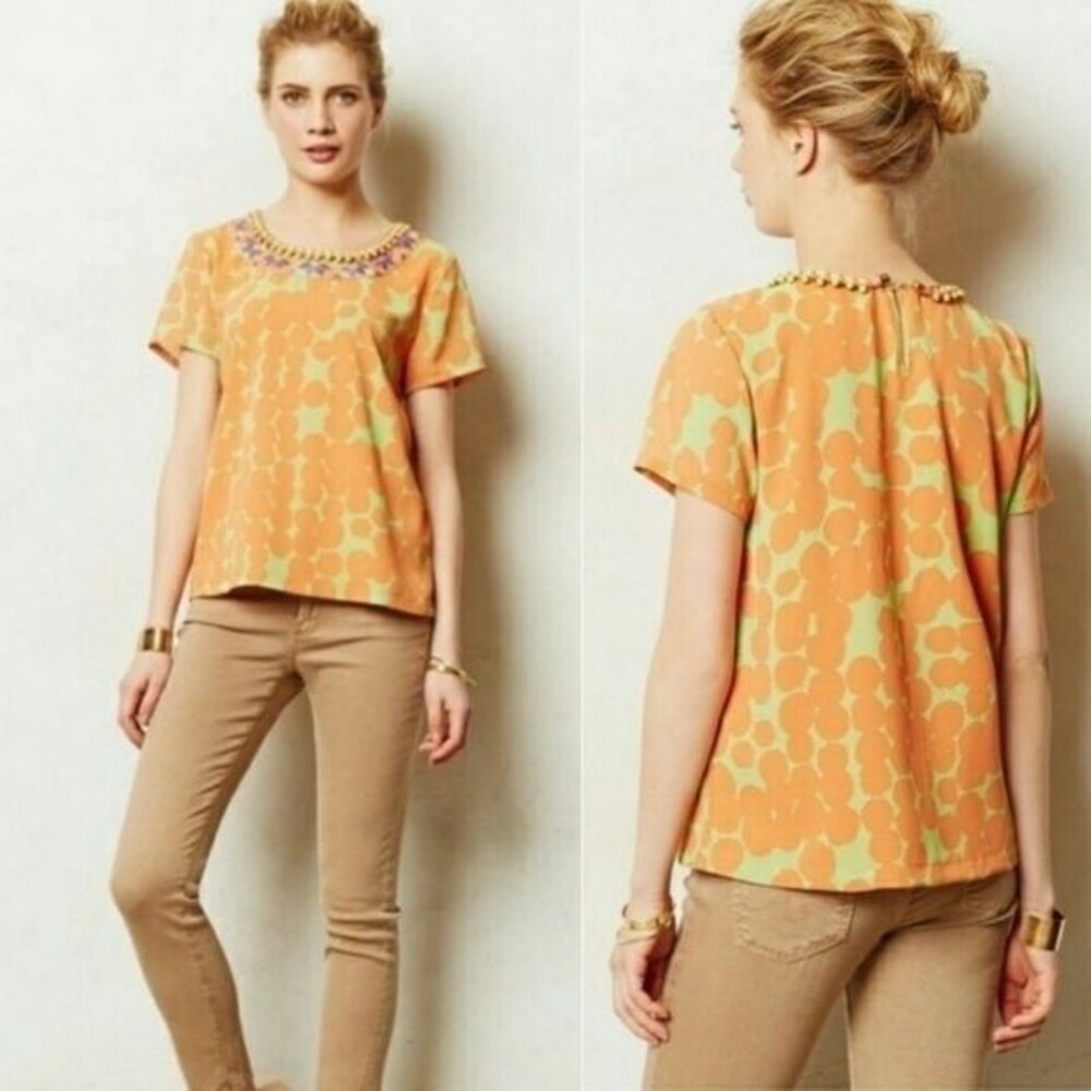 Anthropologie Vineet Bahl Kesari Jewel Blouse Size Small